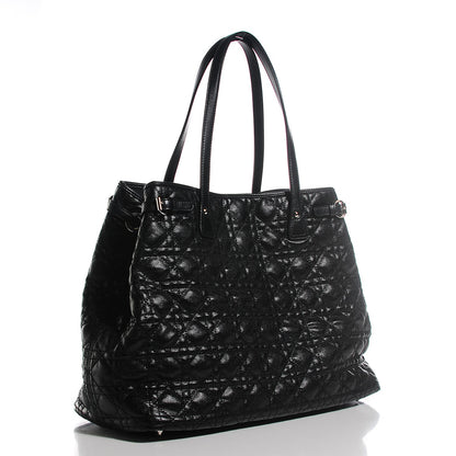 Christian Dior Coated Canvas Cannage Medium Panarea Tote Black 11 of 16