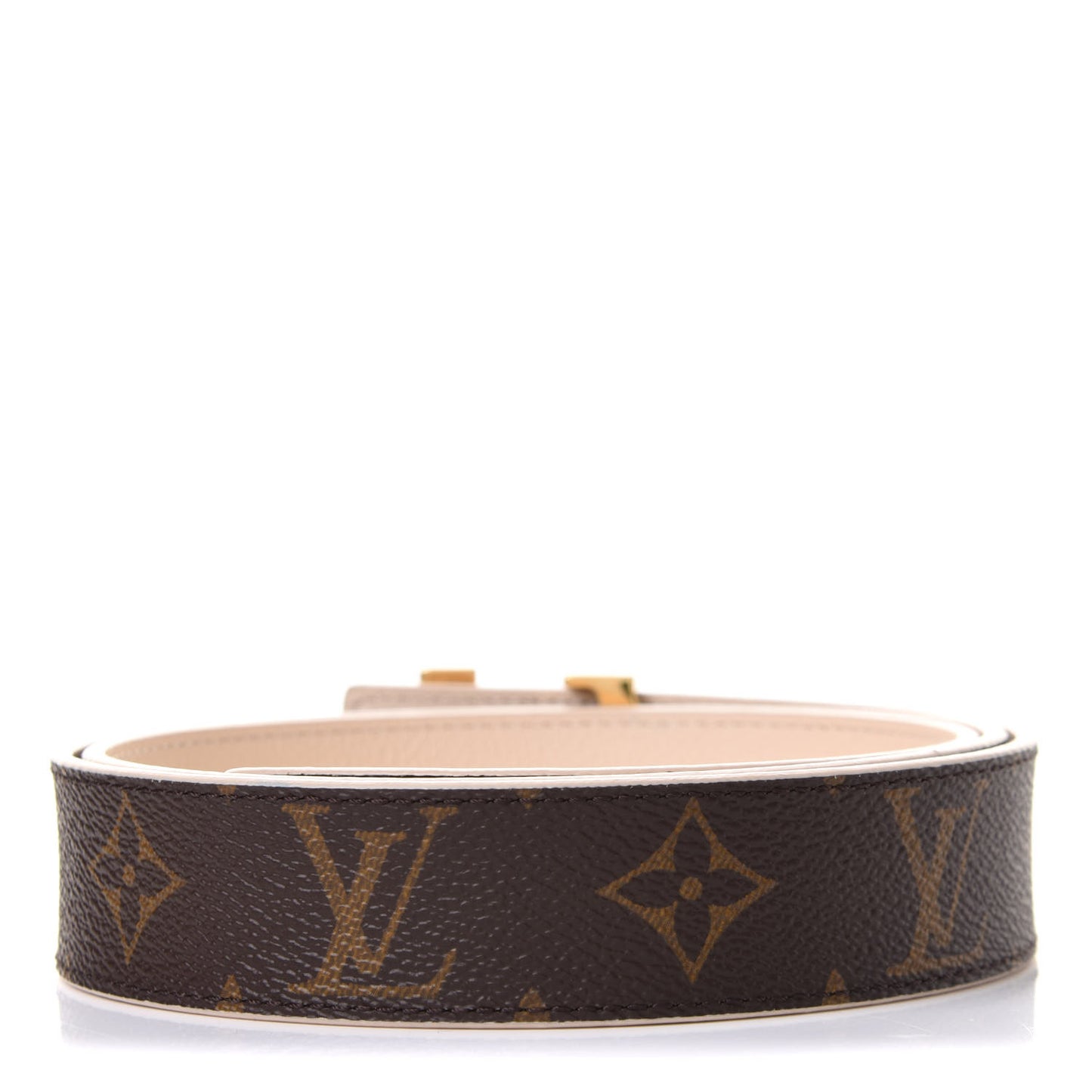 Monogram Calfskin 30mm LV Initiales Reversible Belt 90 36 Creme