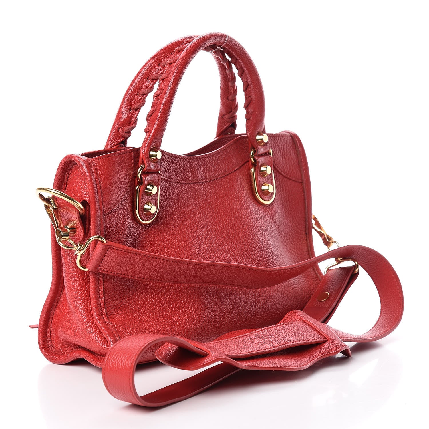 Balenciaga Chevre Gold Metallic Edge Hardware Mini City Rouge Grenade 3 of 20