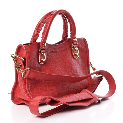 Balenciaga Chevre Gold Metallic Edge Hardware Mini City Rouge Grenade 3 of 20