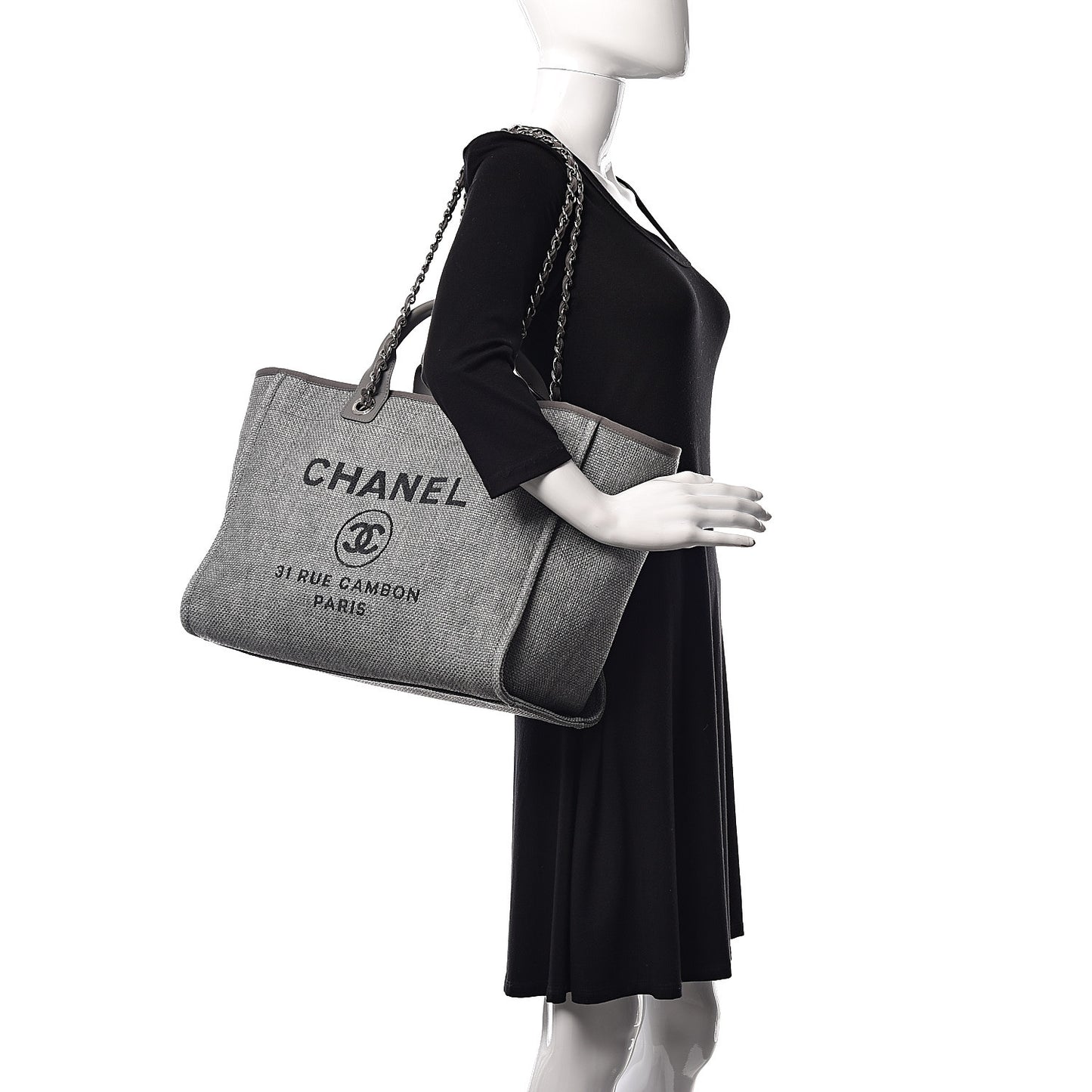Canvas Large Deauville Tote Grey