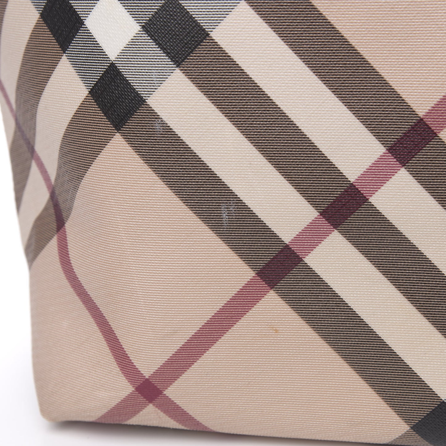 Metallic Calfskin Nova Check Shopper Tote Pewter