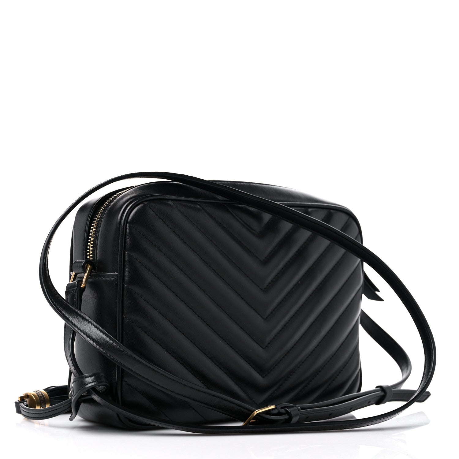 Saint Laurent Calfskin Matelasse Monogram Lou Camera Bag Black 3 of 9