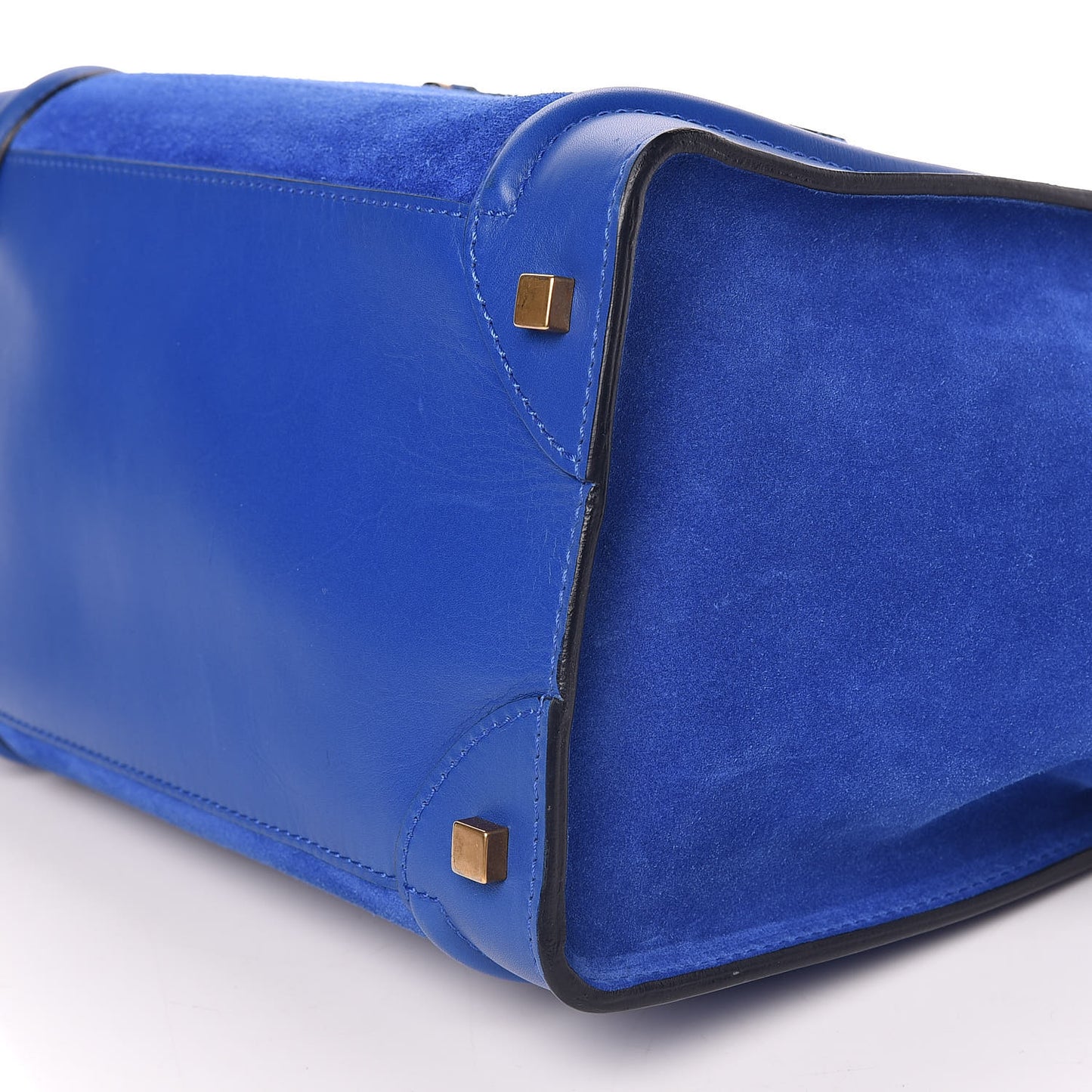 Smooth Calfskin Suede Mini Luggage Royal Blue