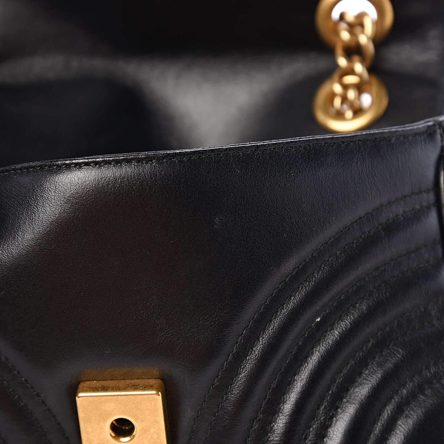 Gucci Calfskin Matelasse Mini GG Marmont Shoulder Bag Black 14 of 18