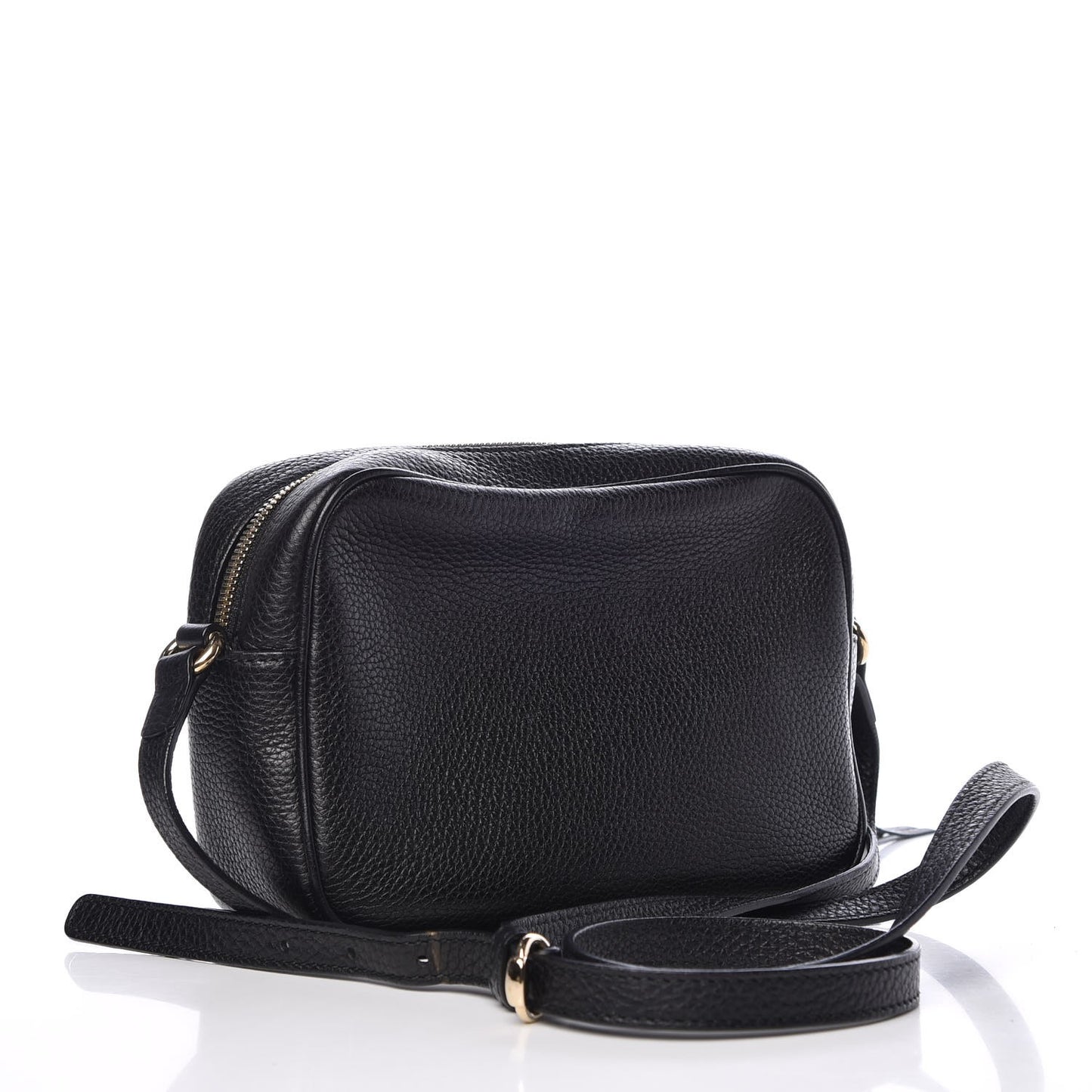 Pebbled Calfskin Small Soho Disco Bag Black