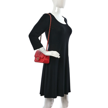 Chanel Lambskin Quilted Mini Square Flap Red 2 of 9