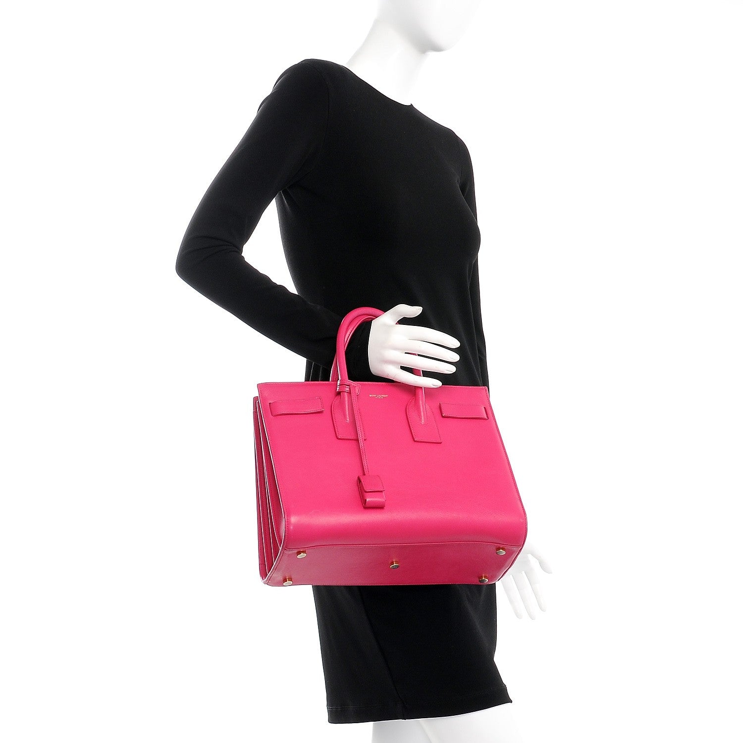 Saint Laurent Calfskin Small Sac De Jour Bubblegum 3 of 23