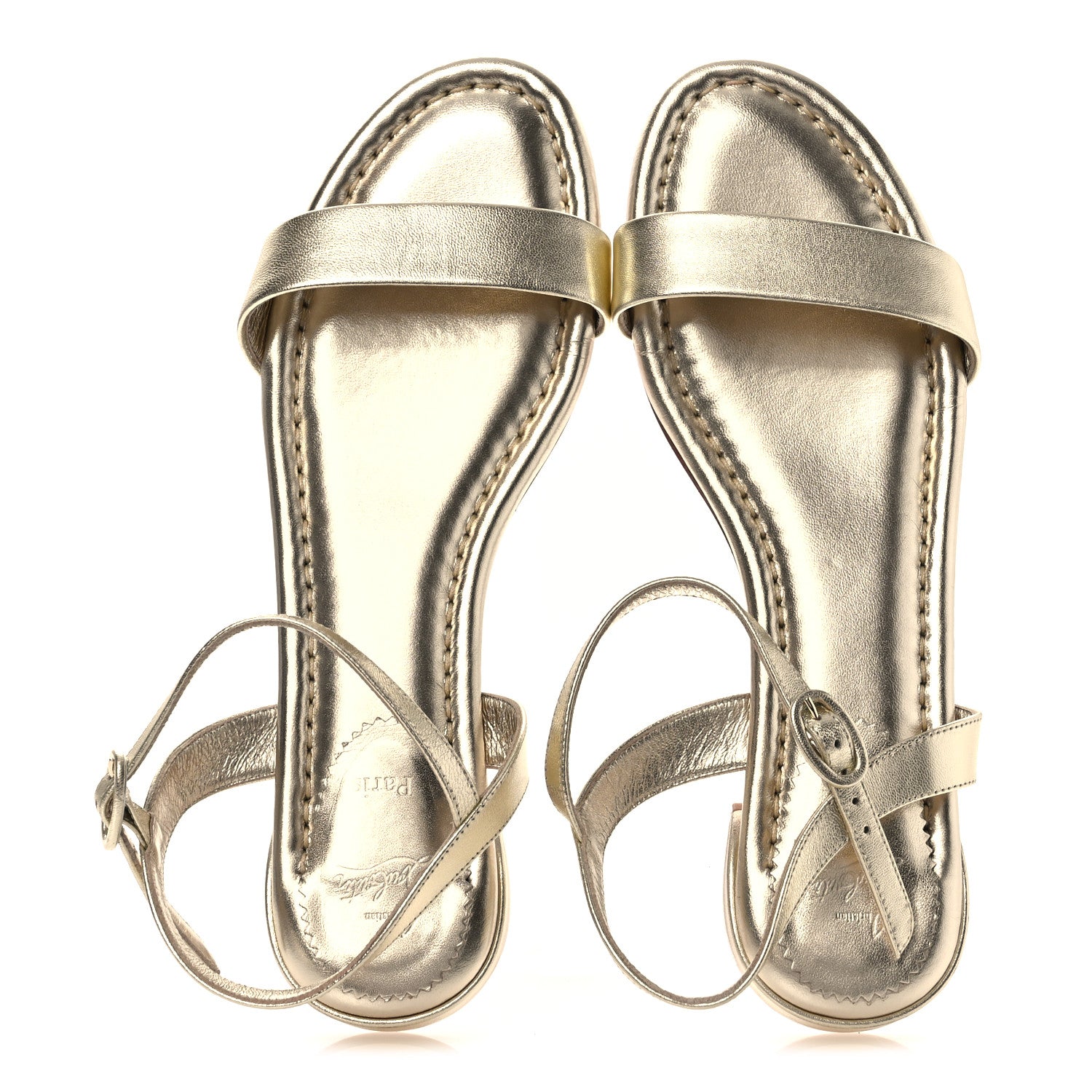 Christian Louboutin Metallic Nappa 85mm Mules 40 Gold 39 Gold 2 of 9