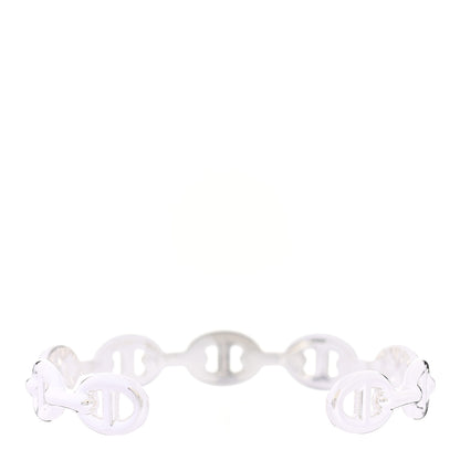 Hermes Sterling Silver MM Chaine d'Ancre Enchainee Cuff Bracelet LG 3 of 6