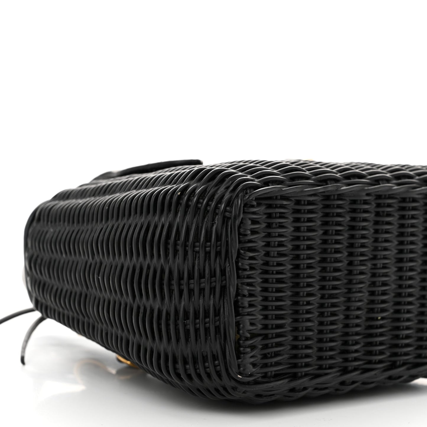 City Calfskin Wicker Midollino Crossbody Bag Black