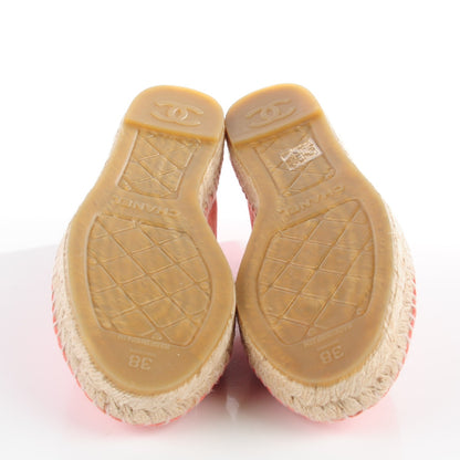 Chanel Suede Lambskin CC Espadrilles 38 Pink 11 of 18