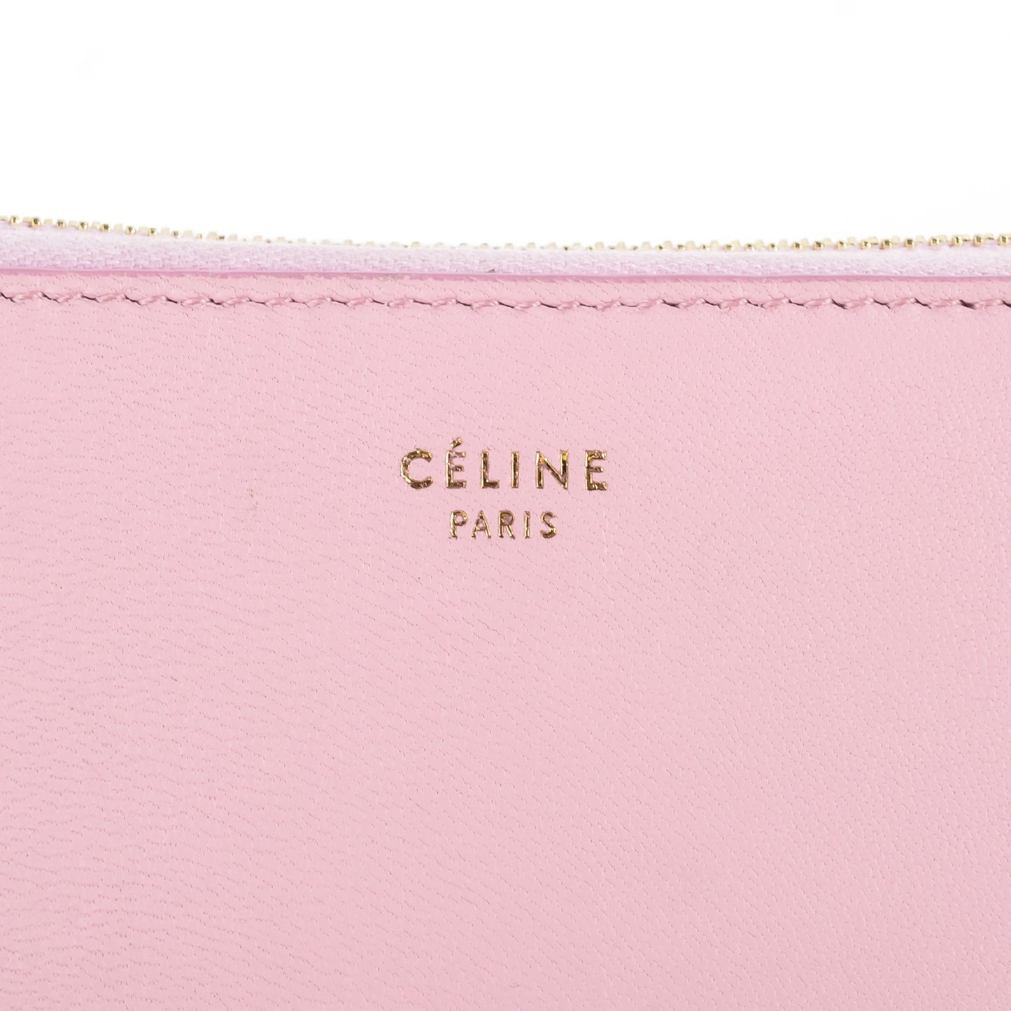 Lambskin Zip Around Compact Wallet Pink Burnt Orange