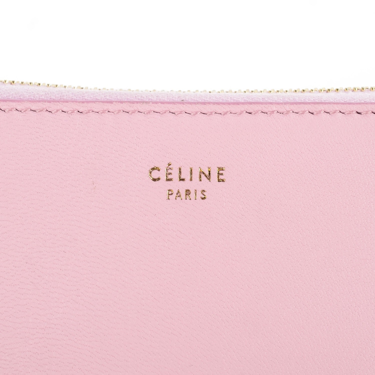 Celine Lambskin Zip Around Compact Wallet Pink Burnt Orange 8 of 10