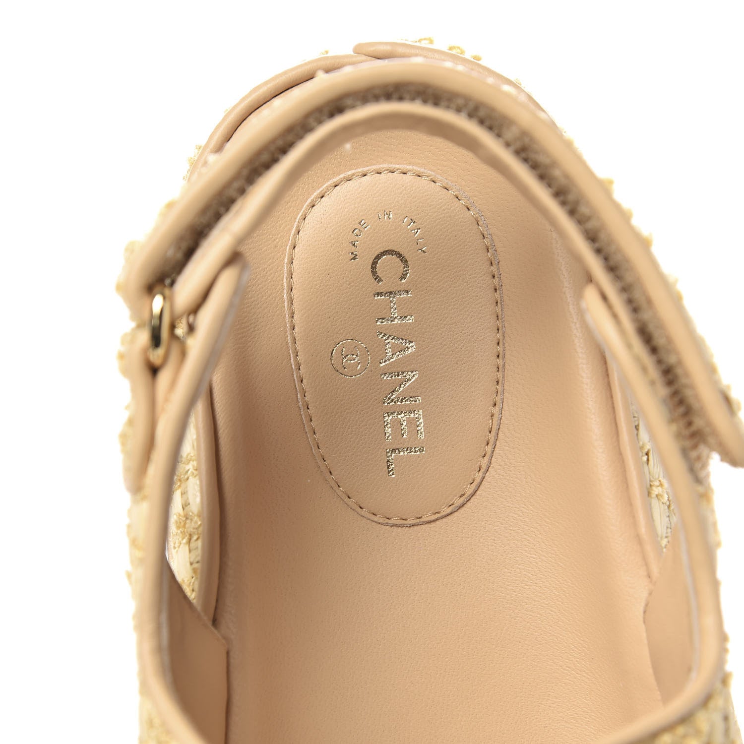 Chanel Braided Fabric Velcro Dad Sandals 42 Beige 7 of 10