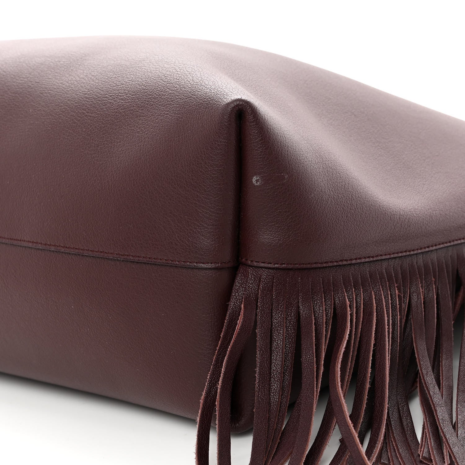 Saint Laurent Calfskin Large Fringe Shopping Tote Amaranto 9 of 11