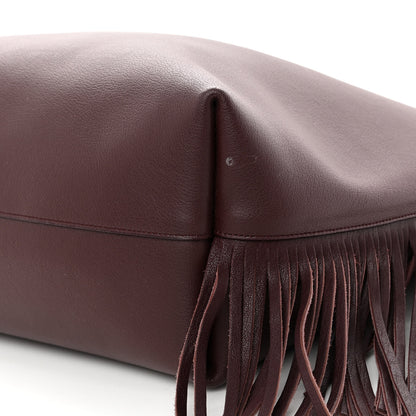 Saint Laurent Calfskin Large Fringe Shopping Tote Amaranto 9 of 11