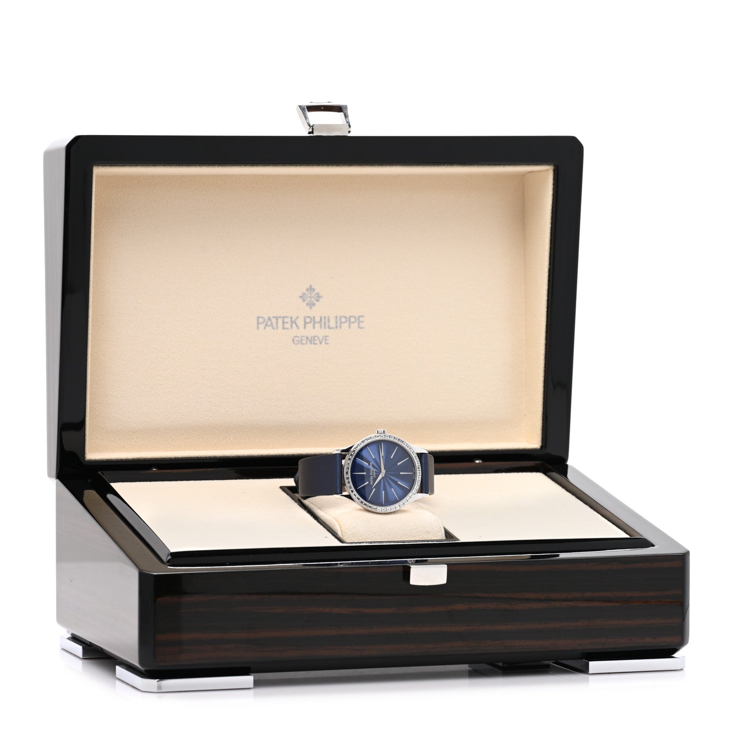 Patek Philippe 18K White Gold Satin Diamond Bezel 33mm Calatrava Manual Winding Watch Blue 4897/300G-001 5 of 5