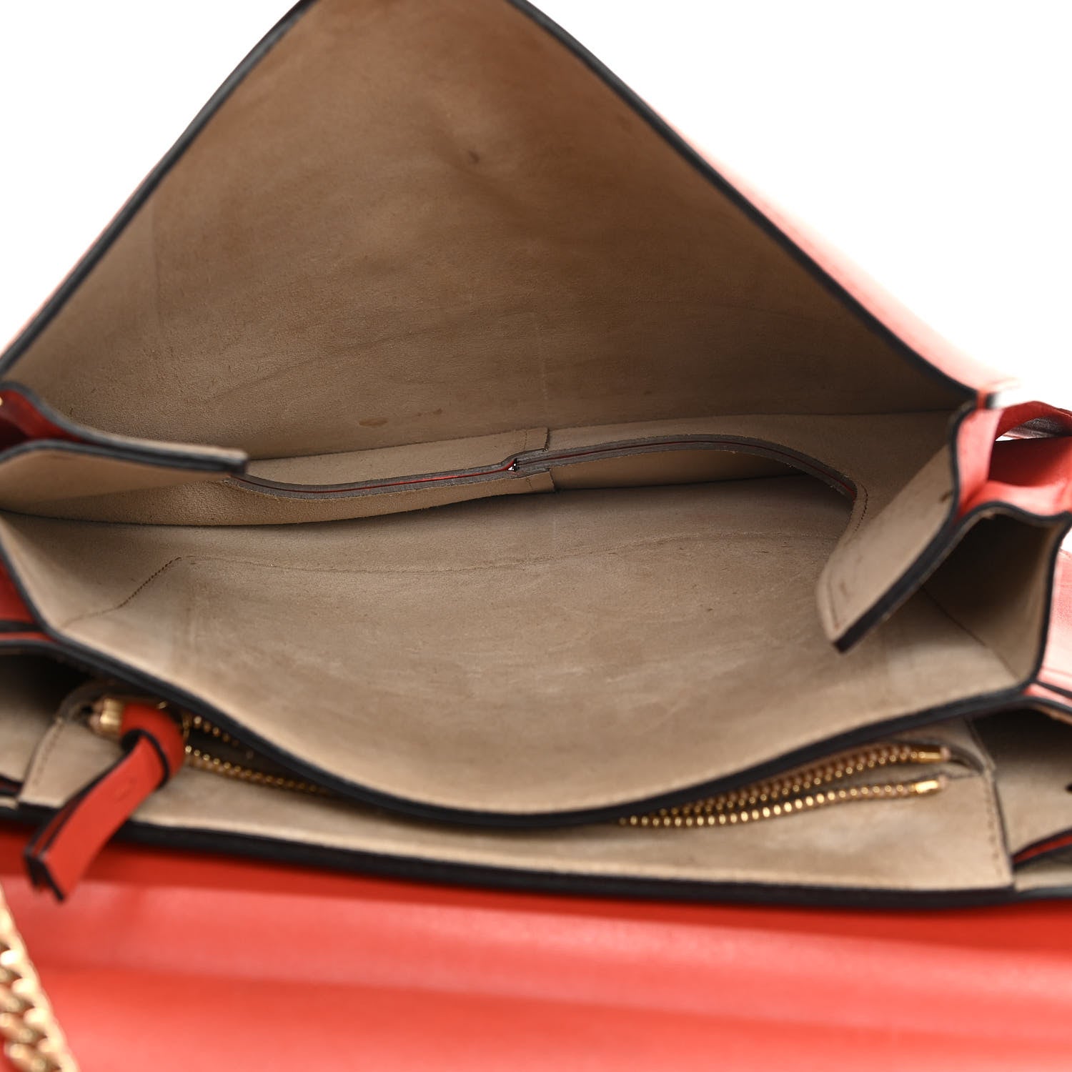 Chloe Calfskin Suede Medium Faye Shoulder Bag Sepia Red 5 of 14