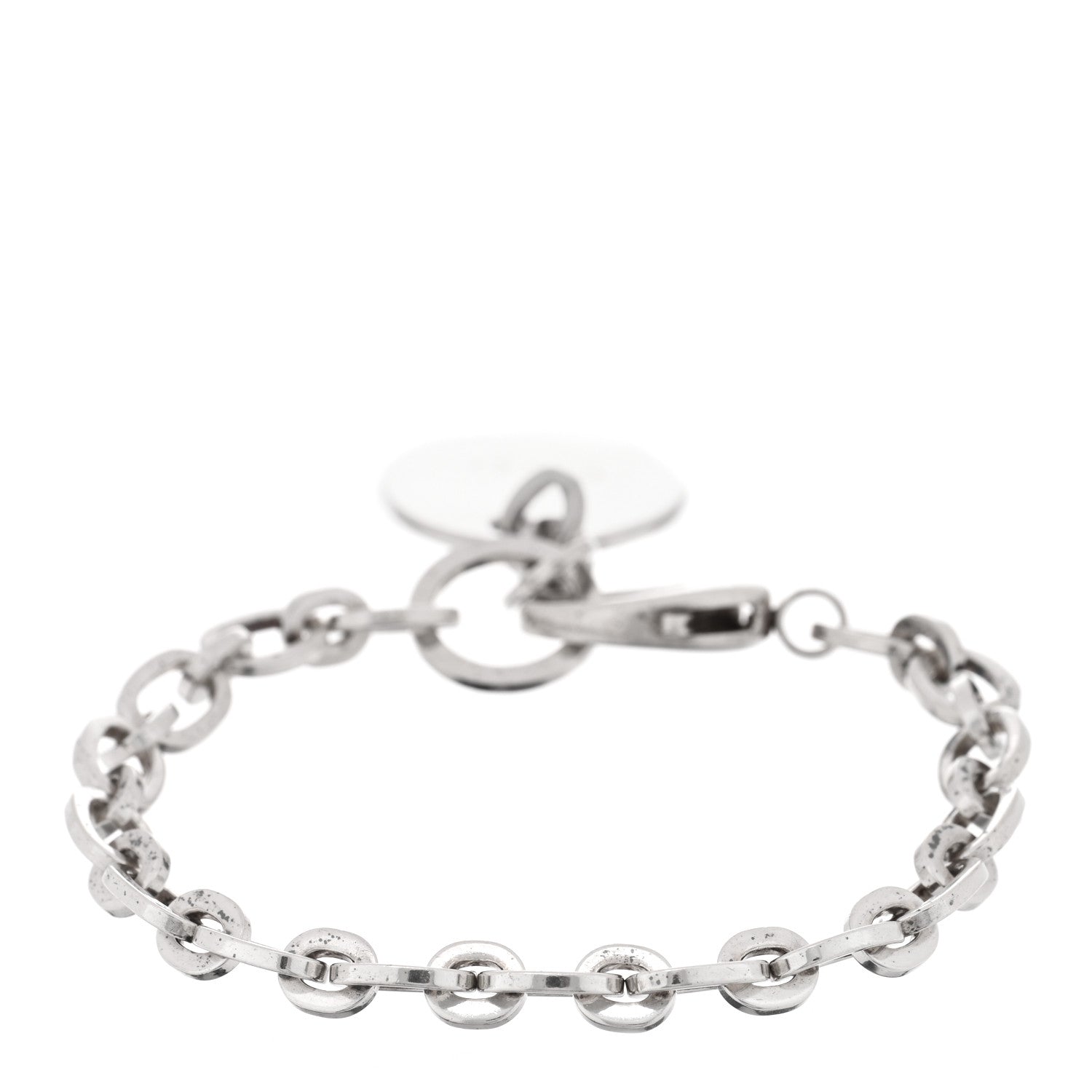 Gucci Sterling Silver Link Round Charm Bracelet 2 of 3