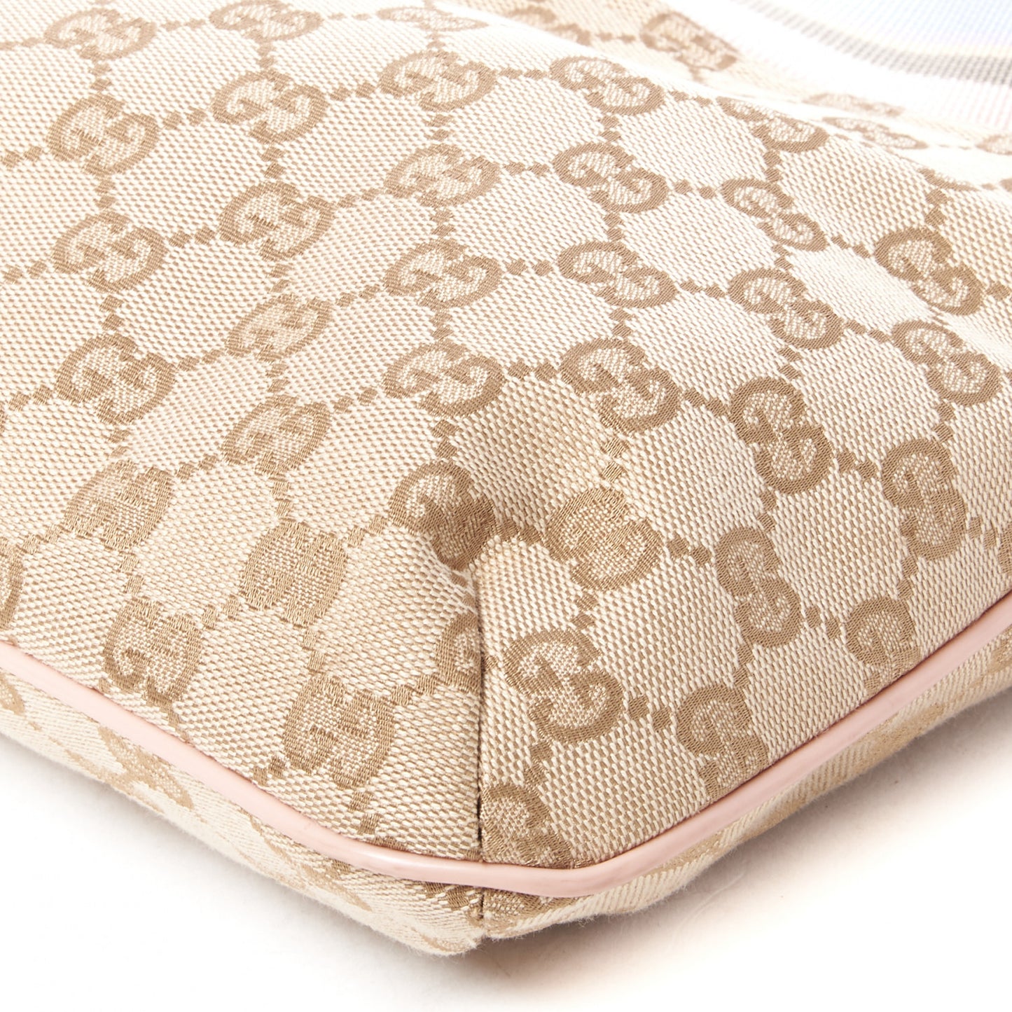 Monogram Web Small Flat Messenger Crossbody Pink Blue