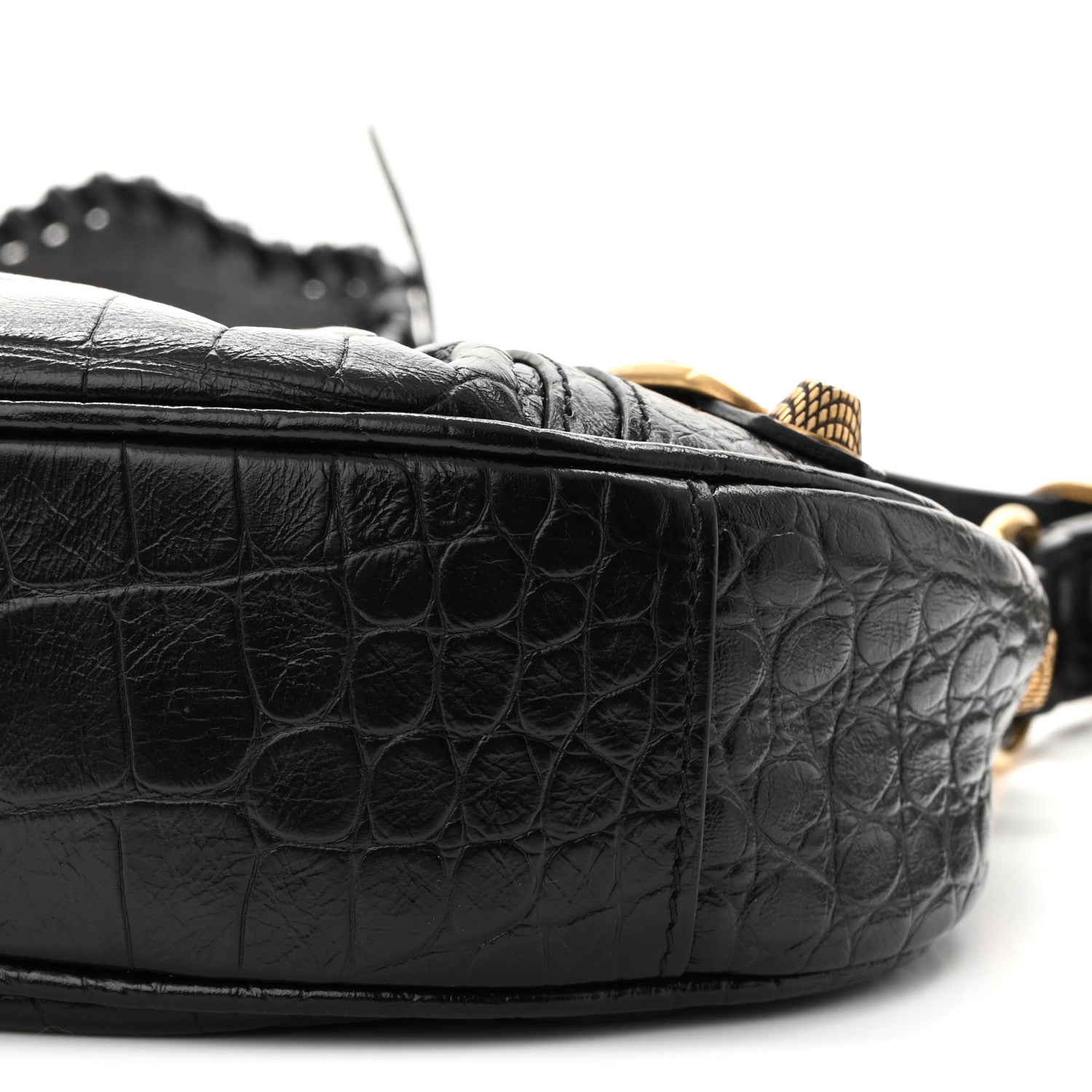 Balenciaga Extra Supple Calfskin Crocodile Embossed Le Cagole Shoulder Bag XS Black 11 of 11