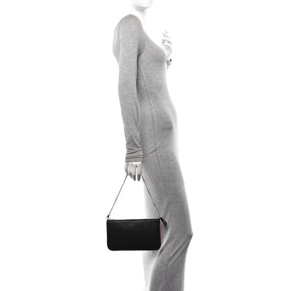 Christian Louboutin Calfskin Loubila Chain Clutch Black 2 of 9