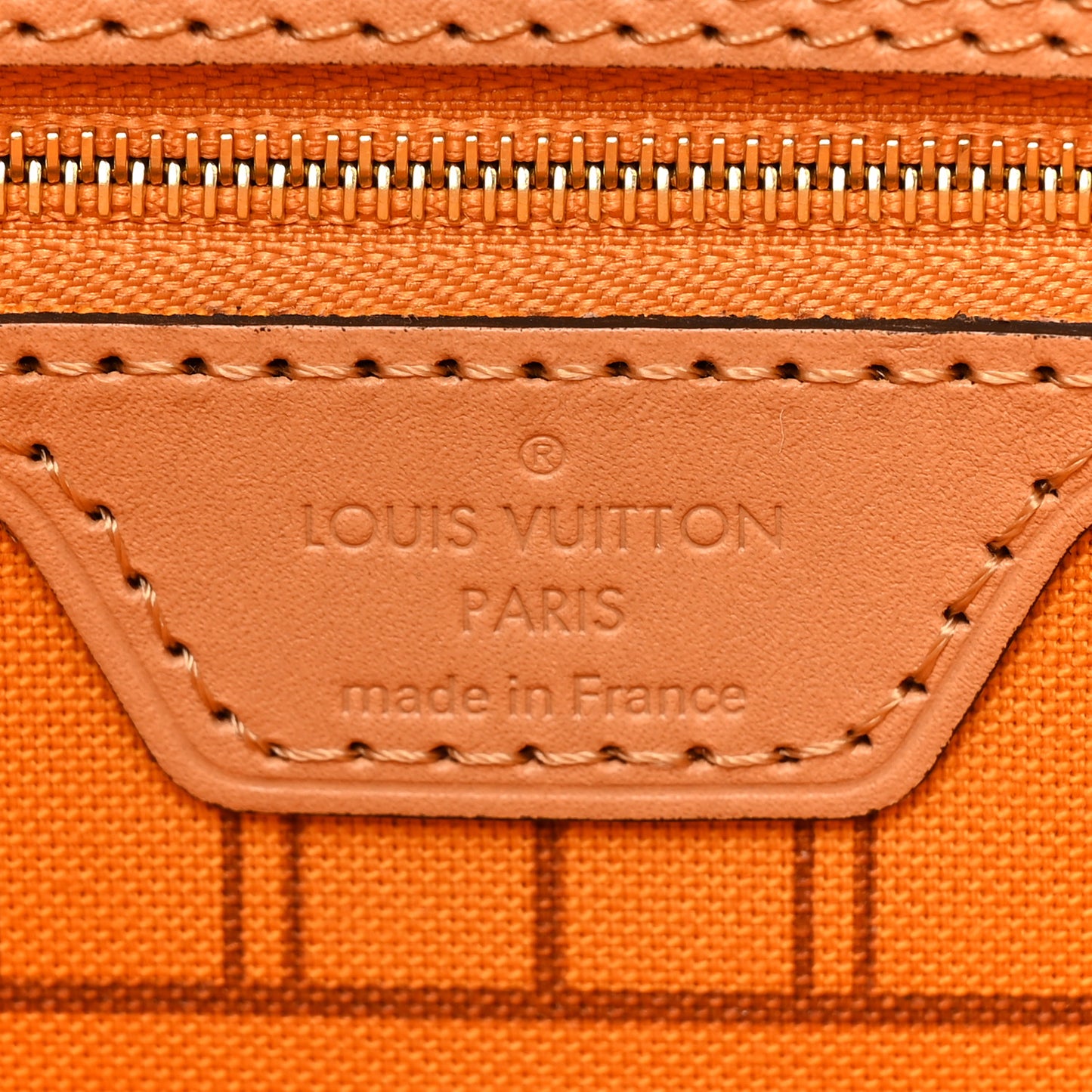 Damier Azur Braided Neverfull MM Orange