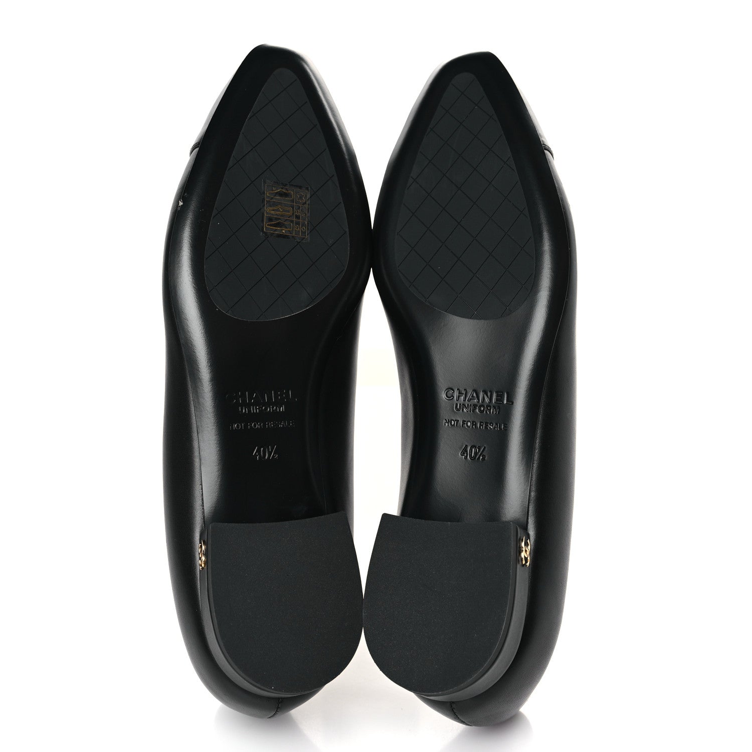 Chanel Lambskin Cap Toe Ballerina Flats 40.5 Black 5 of 11