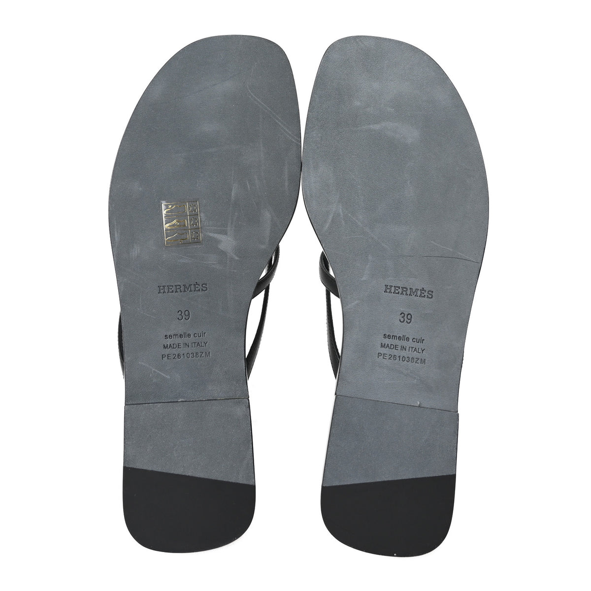 Hermes Calfskin Miss Sandals 39 Black 12 of 18
