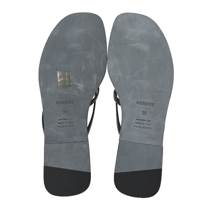 Hermes Calfskin Miss Sandals 39 Black 12 of 18