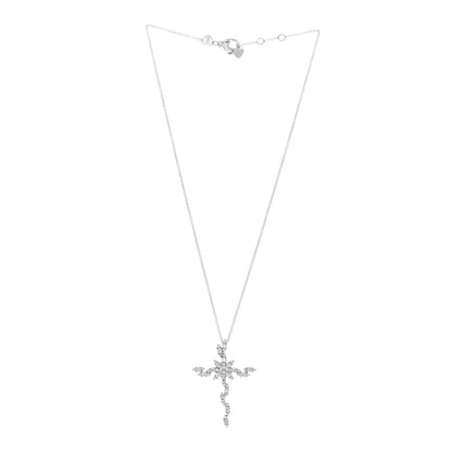 Pasquale Bruni 18K White Gold Diamond Ghirlanda Classics Cross Necklace 3 of 4