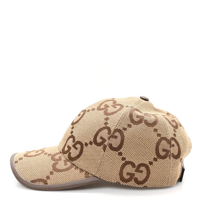 Gucci Monogram Jumbo GG Baseball Hat M 57 Camel Ebony 4 of 9