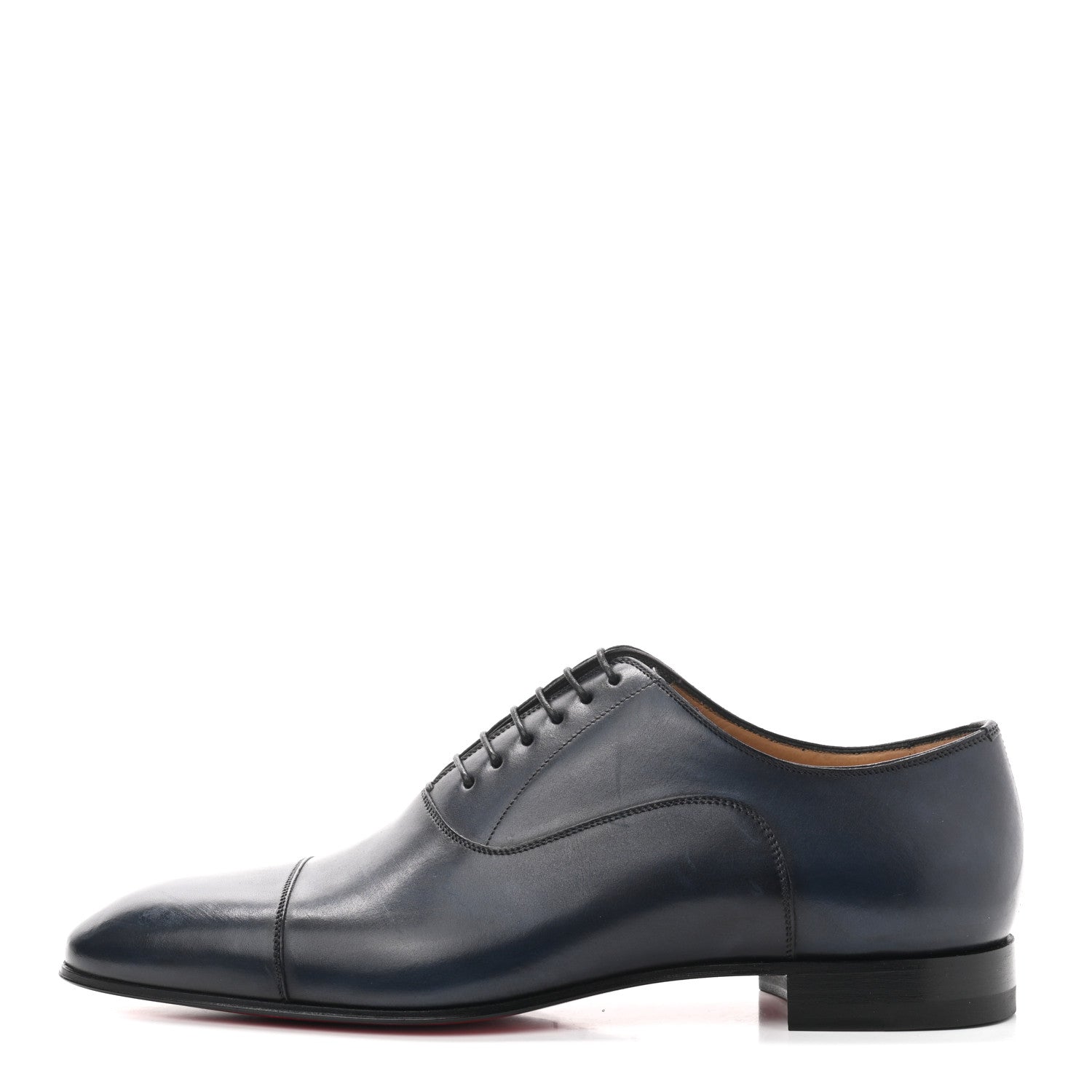 Christian Louboutin Calfskin Mens Greggo Flat Oxfords 41 Navy 1 of 7