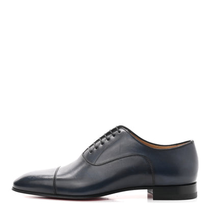 Christian Louboutin Calfskin Mens Greggo Flat Oxfords 41 Navy 1 of 7