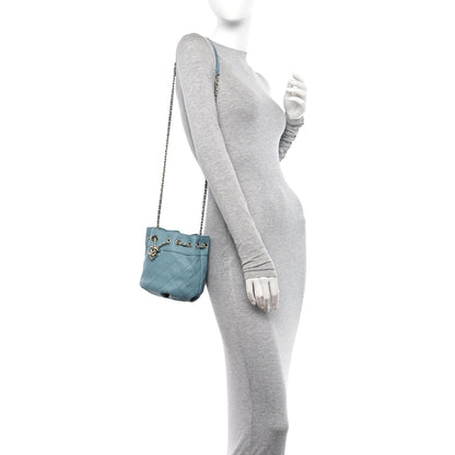 Chanel Calfskin Mini Drawstring CC Bag Blue 2 of 10