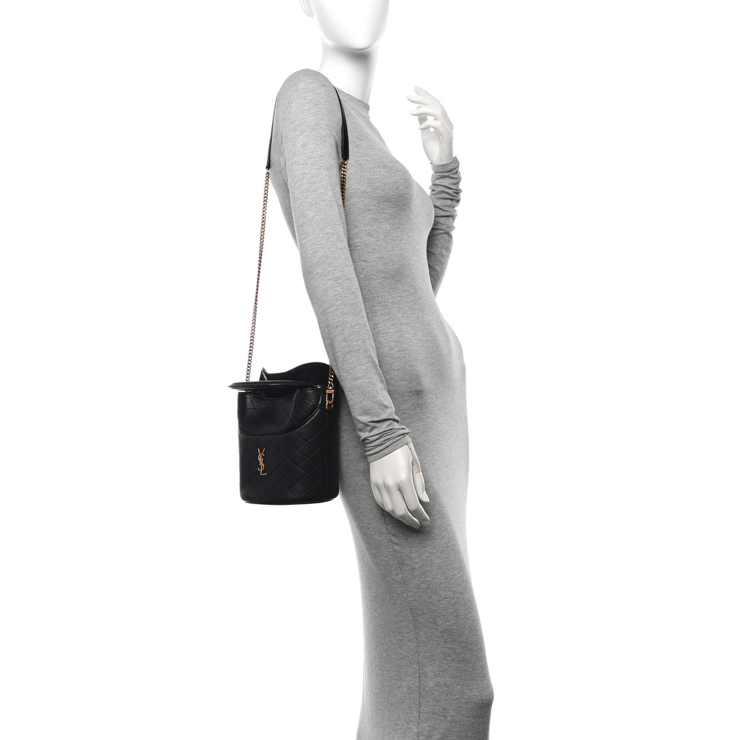 Lambskin Gabby Mini Bucket Bag Black