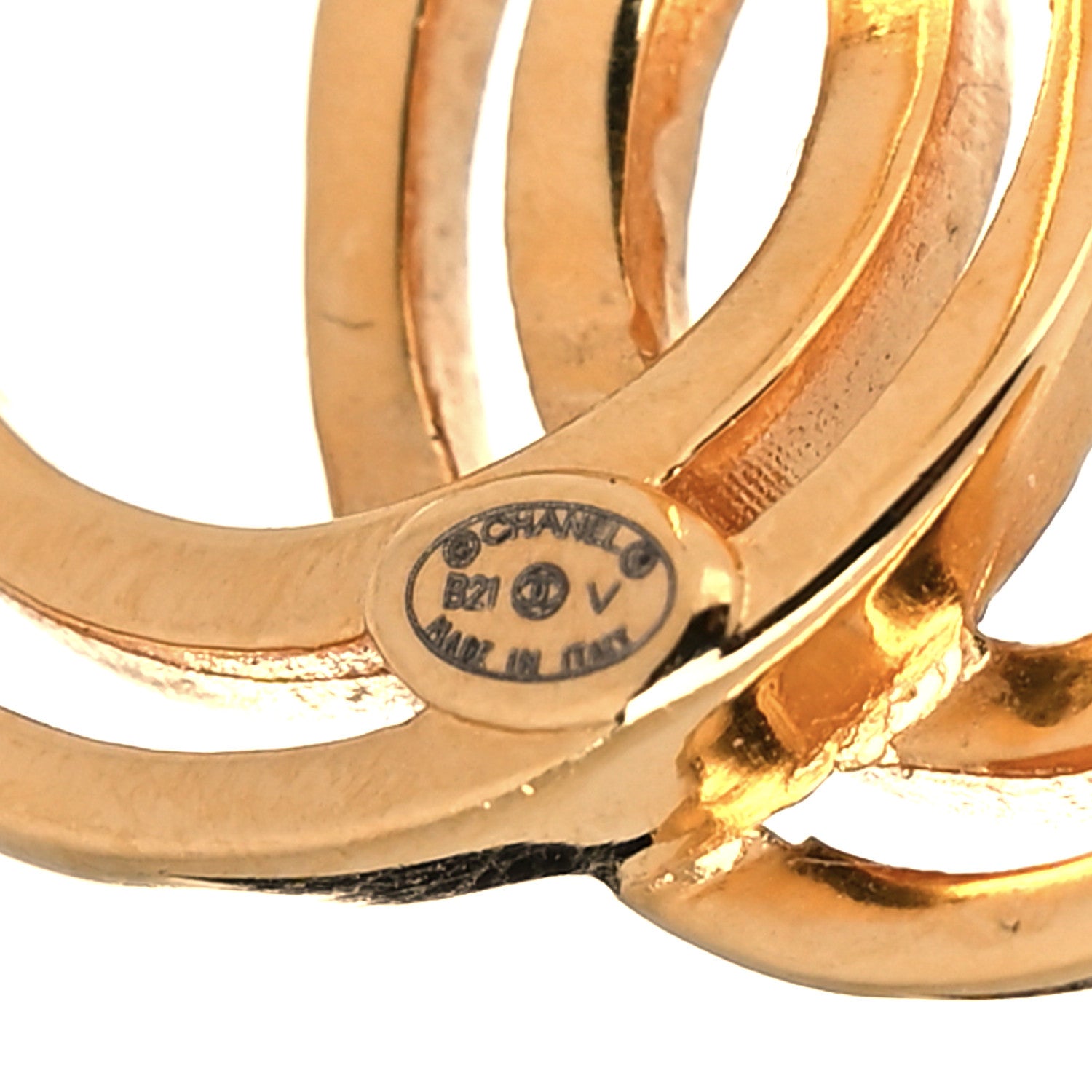 Chanel Metal Obazine CC Earrings Gold 4 of 6