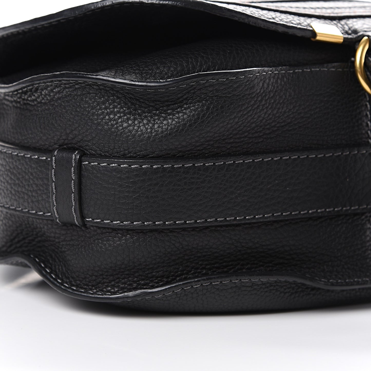 Calfskin Medium Marcie Round Crossbody Bag Black