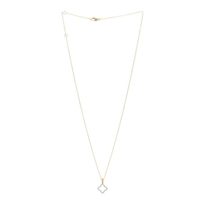 David Yurman 18K Yellow Gold Diamond Cable Collectibles Quatrefoil Pendant Necklace 3 of 5