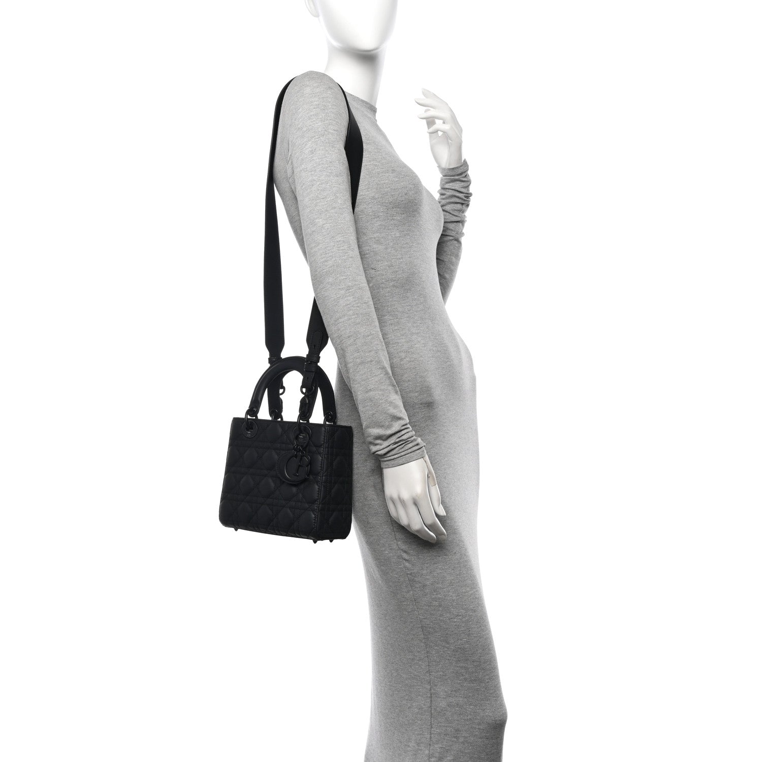 Christian Dior Ultra Matte Calfskin Cannage Small My ABCDior Lady Dior Black 2 of 10