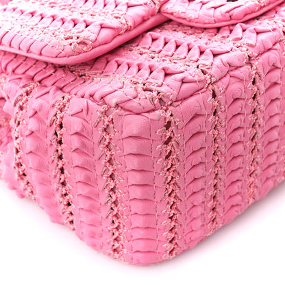 Chanel Lambskin Crochet Embroidered Mini Flap Pink 11 of 12