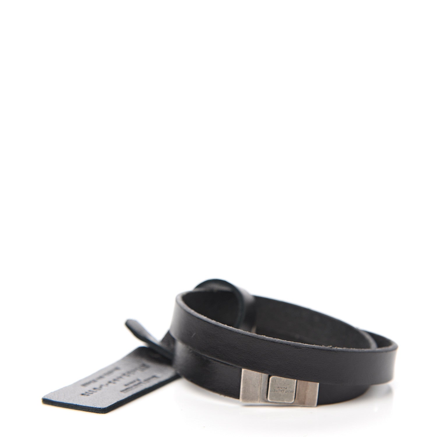 Saint Laurent Calfskin Double Wrap Bracelet L Black 2 of 4