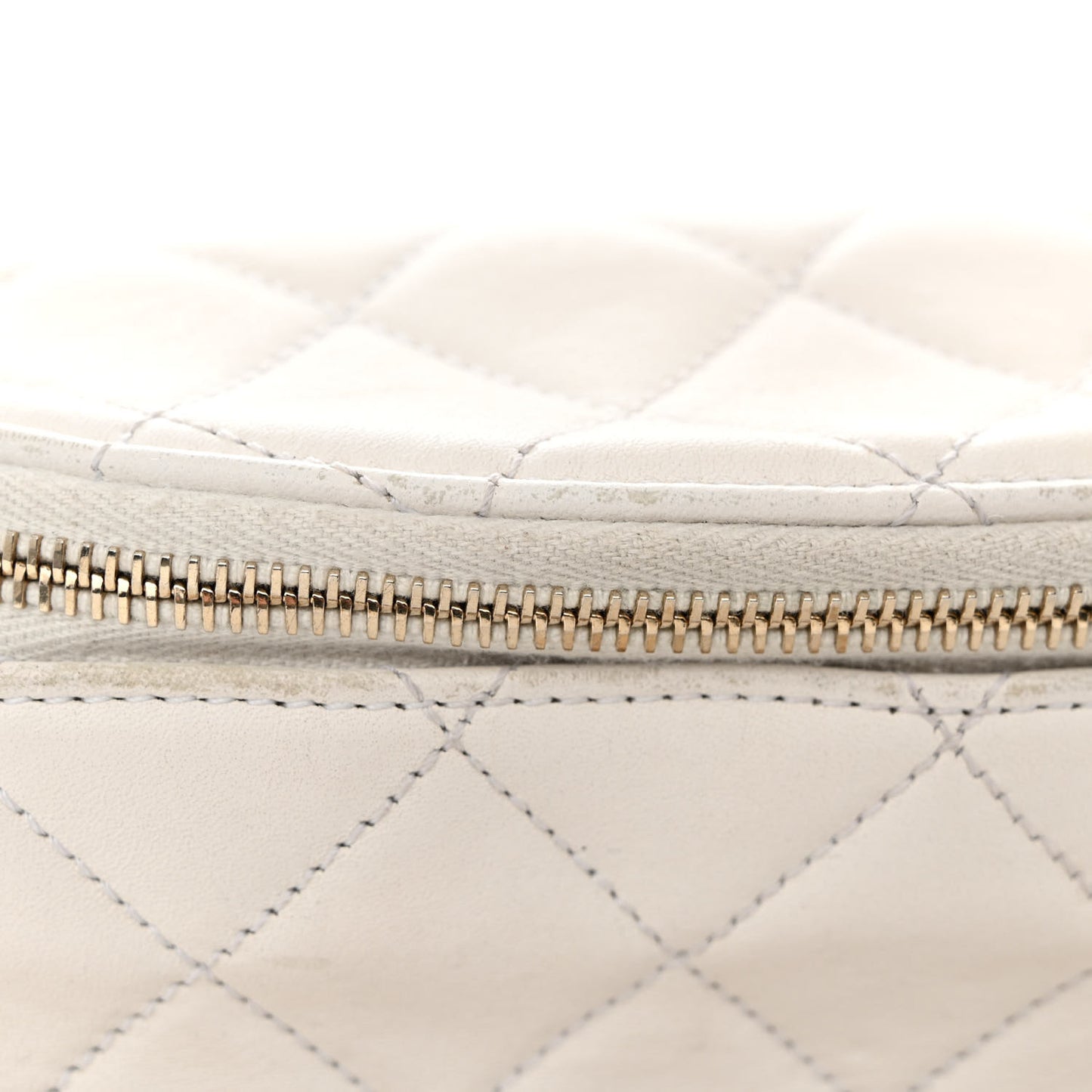 Lambskin Quilted All About Chains Waist Belt Bag White