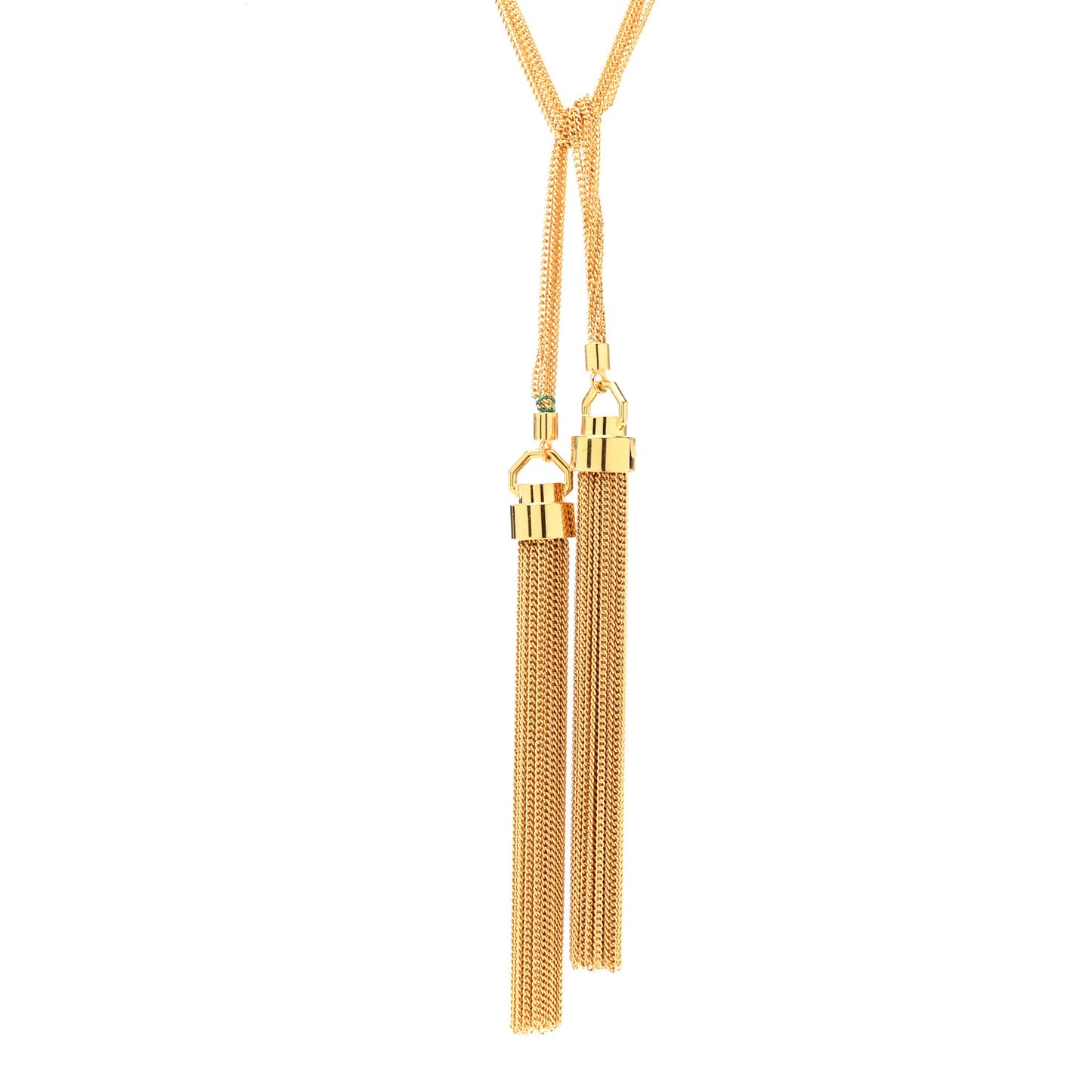 Brass Double Tassel Necklace Gold