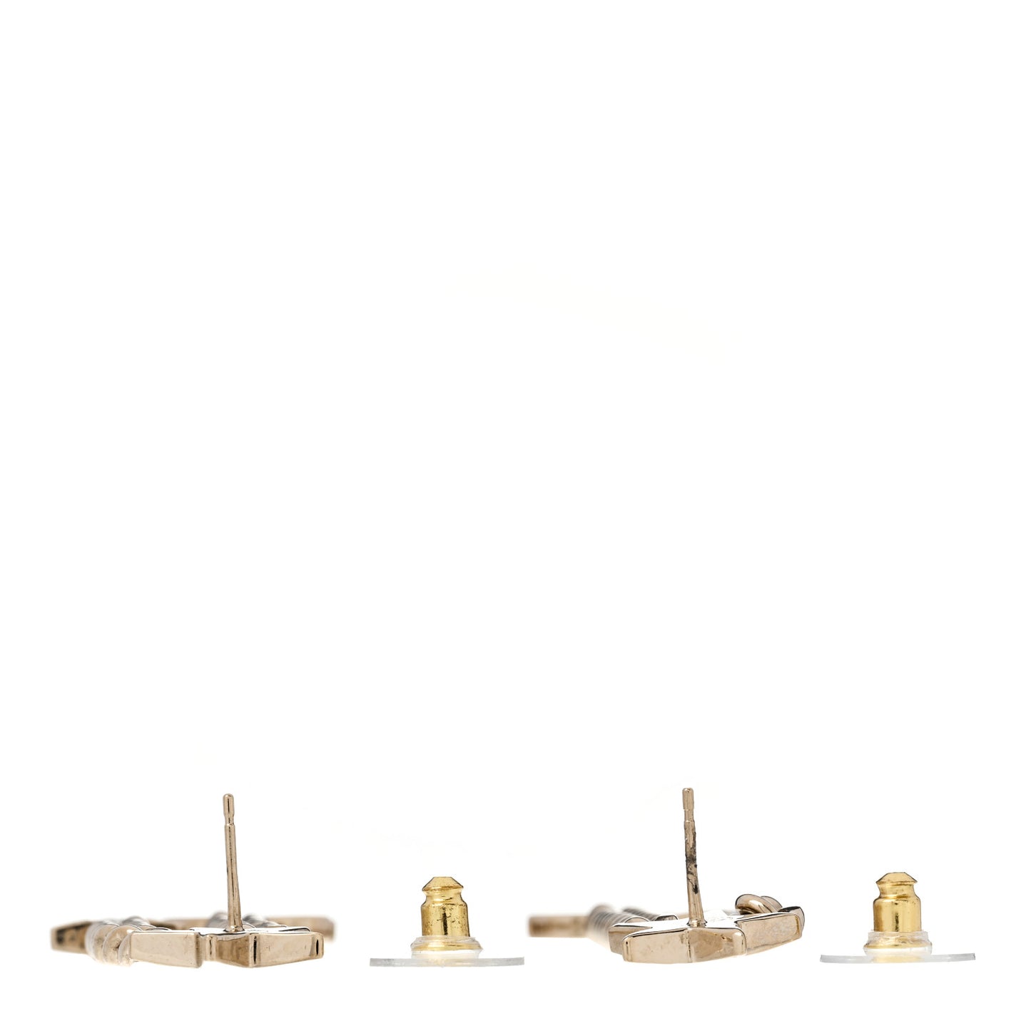 Crystal CC Star Chain Drop Earrings Gold