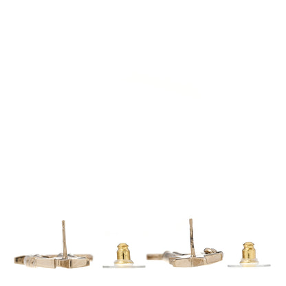 Chanel Crystal CC Star Chain Drop Earrings Gold 3 of 5