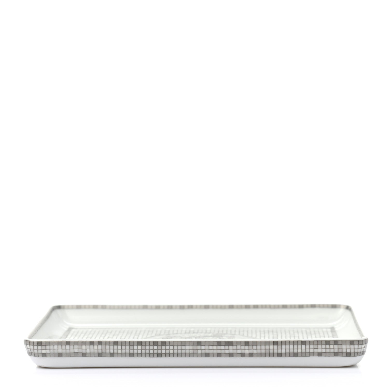 Hermes Porcelain Mosaique Au 24 Sushi Plate Platine 4 of 6