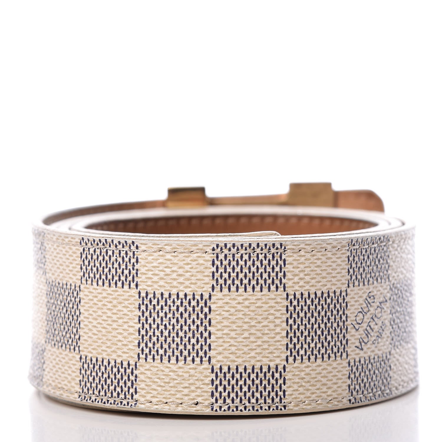 Louis Vuitton Damier Azur LV Initiales Belt 85 34 3 of 9