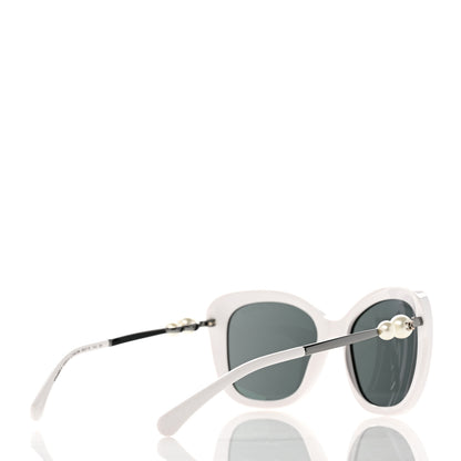 Chanel Acetate Butterfly Winter Pearl Sunglasses 5339-H White 3 of 7